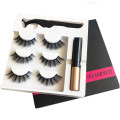 Hot selling OEM  High quality 3 pairs Magnetic eyelash with tweezer and eyeliner